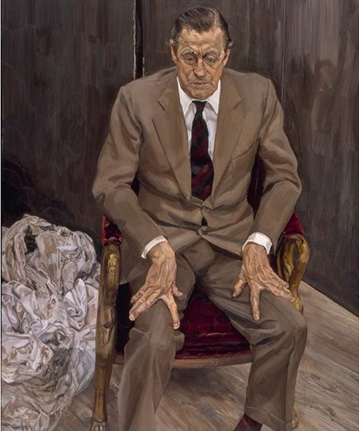 Lucian Freud. 'Hombre en una silla (barón H. H. Thyssen-Bornemisza)', 1985. Obra donada por Francesca Thyssen al Estado español