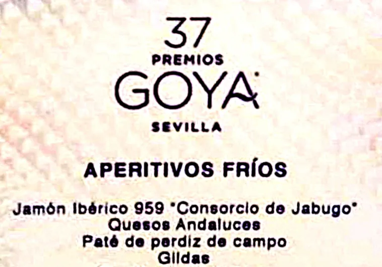 Polémica por el menú para los invitados de los Goya: «Vegetales, lombrices...Eso sí, lo han disimulado»