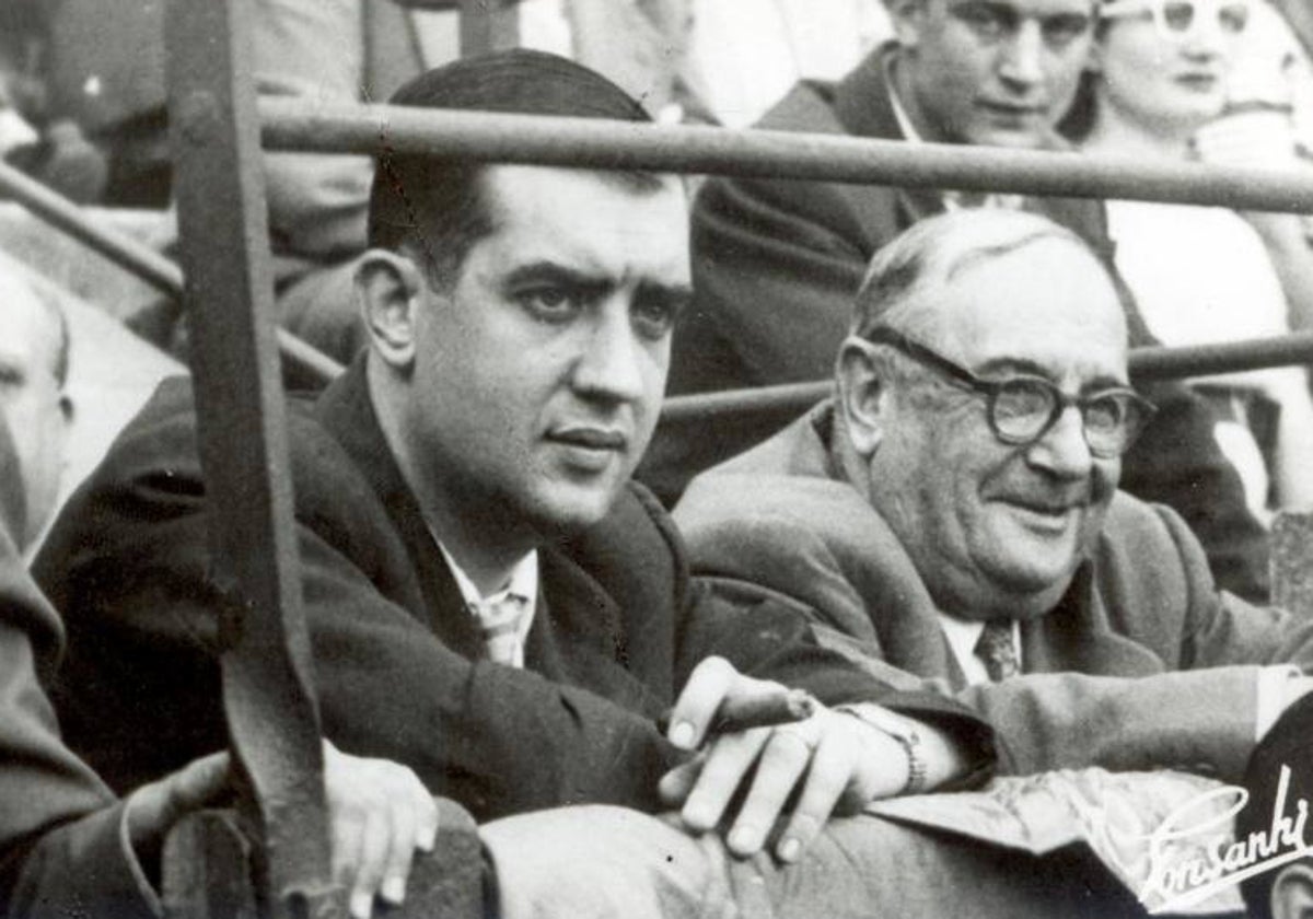 Pedro Balañá Espinós, en una barrera con su hijo Pedro Balañá Forts
