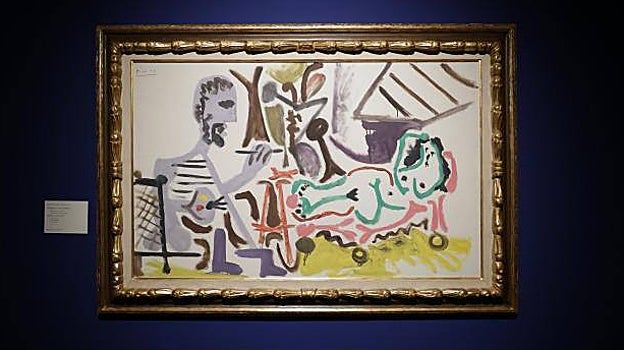 Una de las obras presentes en la exposición 'Picasso blanco en el recuerdo azul' en el Museo de Bellas Artes de La Coruña