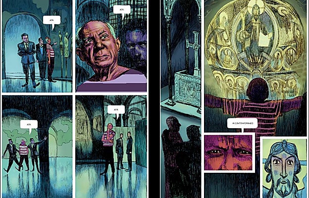 El cómic evoca la visita de Picasso al museo en 1934