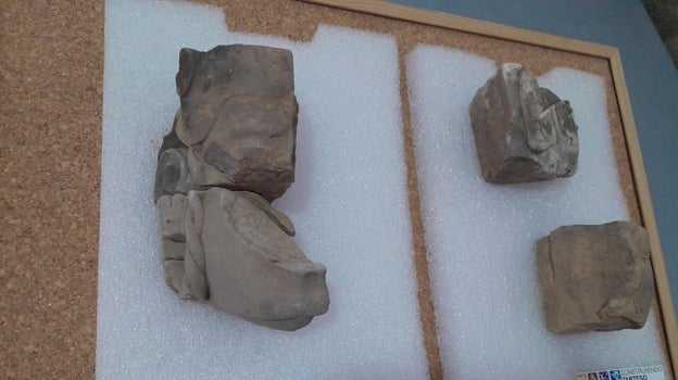 Fragmentos del guerrero y de las dos últimas figuras