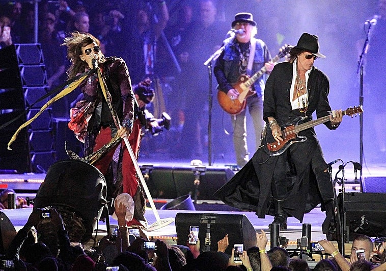 Aerosmith, durante su última actuación en Madrid