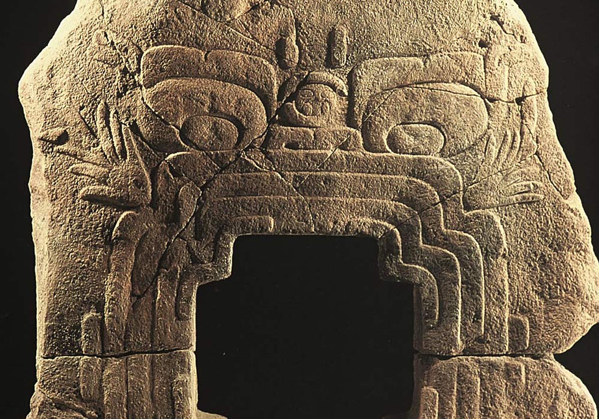 Detalle del monumento olmeca conocido como el 'monstruo de la tierra'