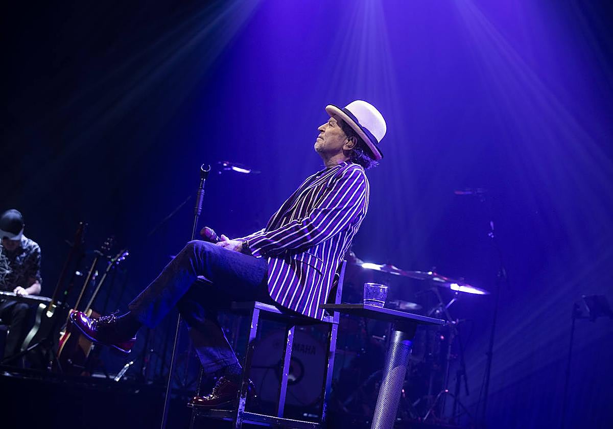 El cantante Joaquín Sabina durante una actuación en el Wizink Center