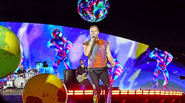 Un momento de la actuación de Coldplay en Barcelona
