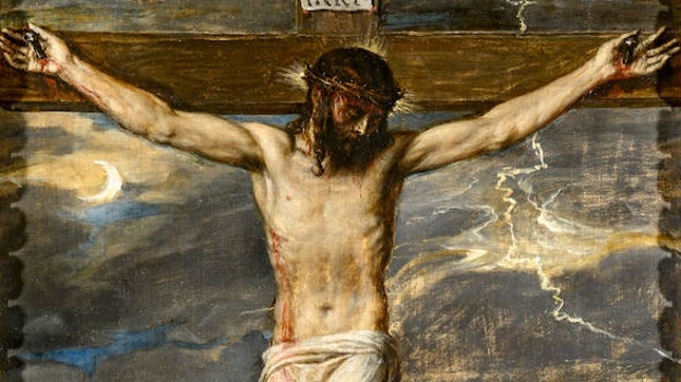 Detalle del 'Cristo crucificado' de Tiziano