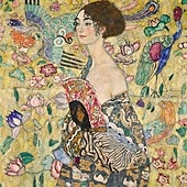 Sale a subasta 'Dama con abanico', el último gran retrato pintado por Klimt