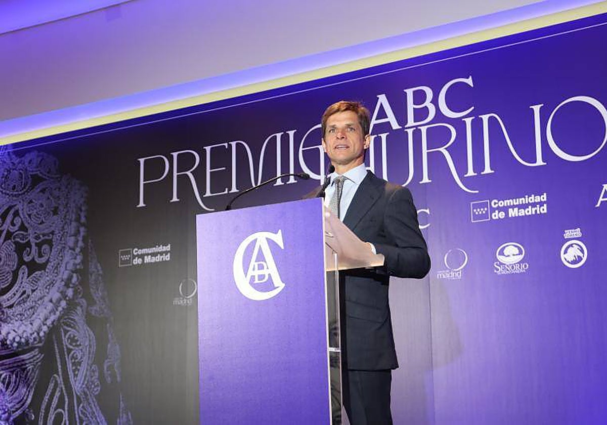 El Juli, durante su discurso en la entrega del XIV premio Taurino ABC