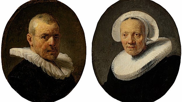 Retratos de Jan Willemsz. van der Pluym y Jaapgen Carels, pintados por Rembrandt