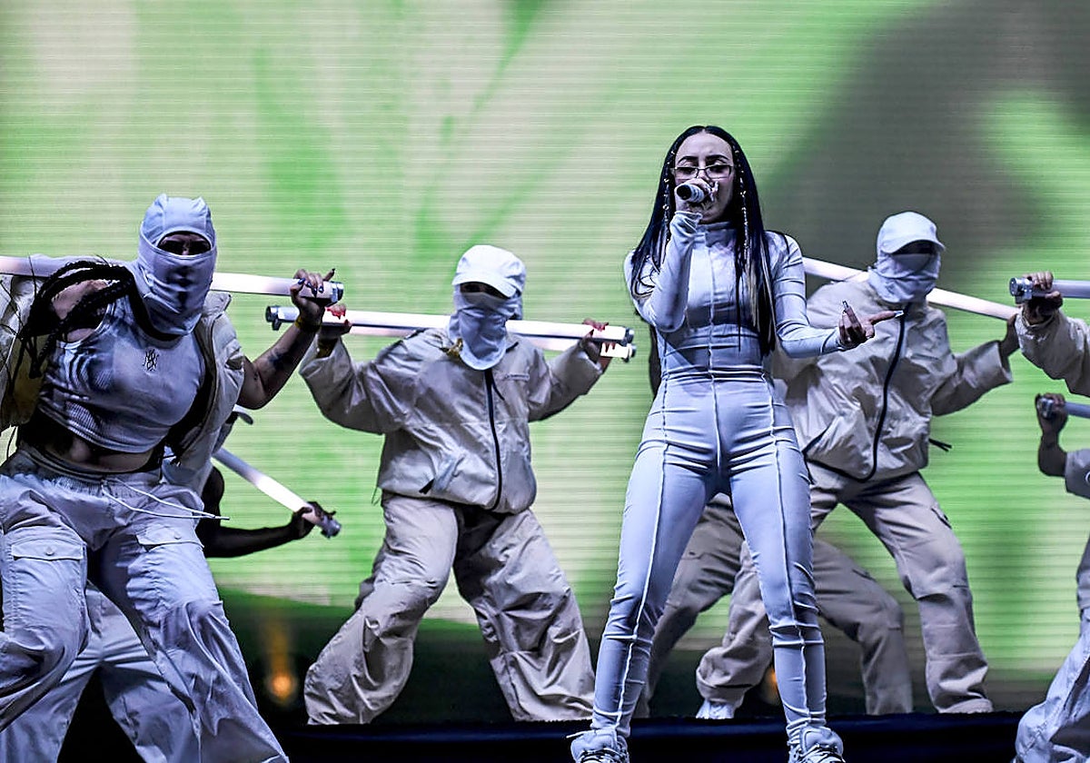 LA argentina Nicki Nicole, durante su actuación el miércoles