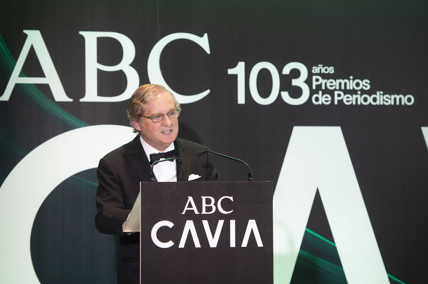 Ignacio Ybarra, presidente de Vocento, en su discurso en los premios Cavia 2023 en la casa de ABC