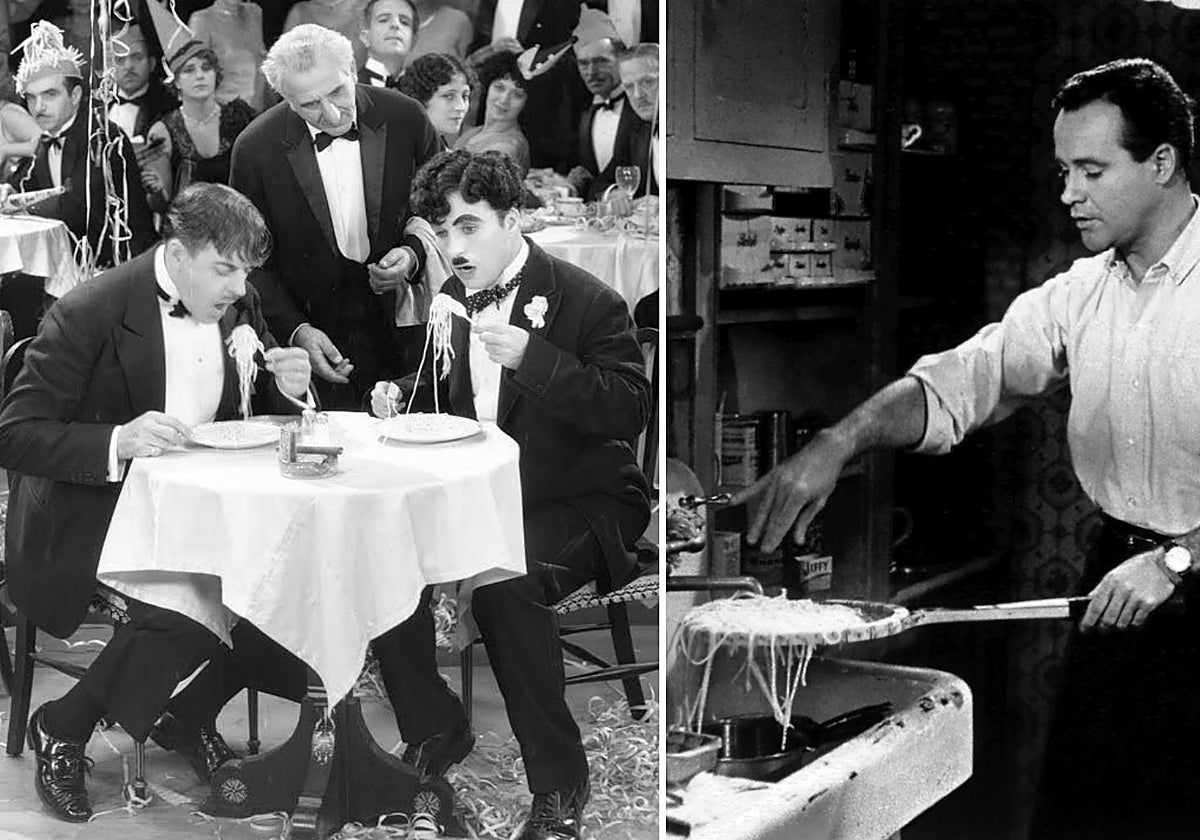 Comilona en 'Luces de la ciudad' y Jack Lemmon en 'El apartamento'