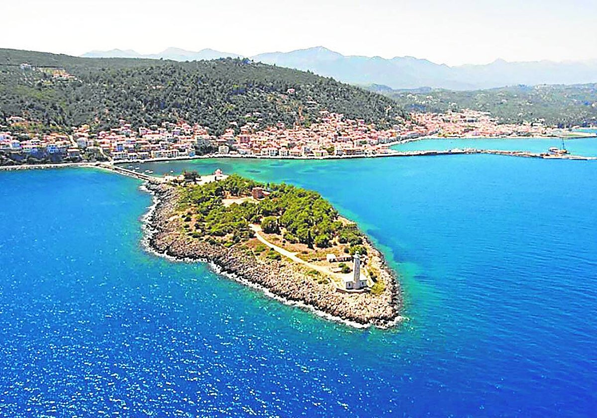 Vista aérea de la isla de Gythio