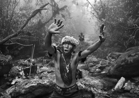 Imagen secundaria 1 - Arriba, Mujer indígena yawanawá, Estado de Acre, Brasil, 2016. Sobre estas líneas, a la izquierda, Chamán yanomami realiza un ritual antes de la subida al Pico da Neblina. 