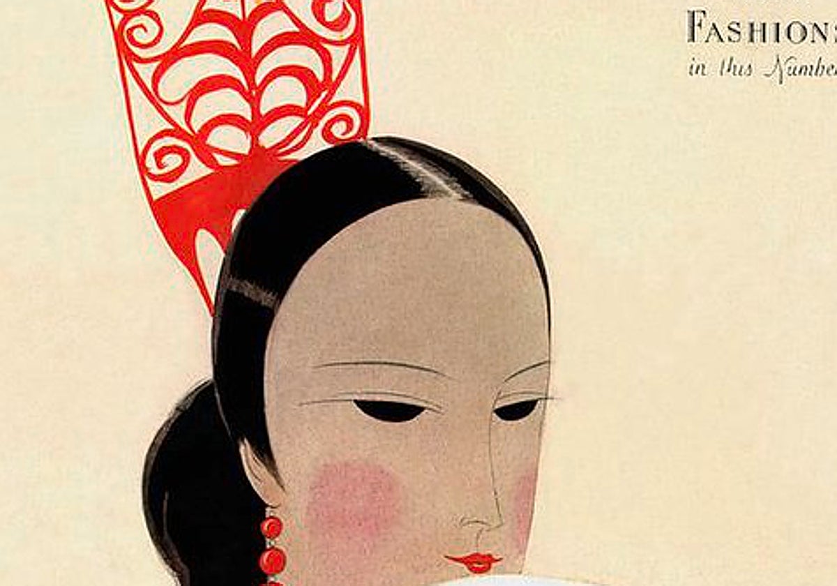 Detalle de una portada de la revista 'Vogue', con una ilustración de García Benito