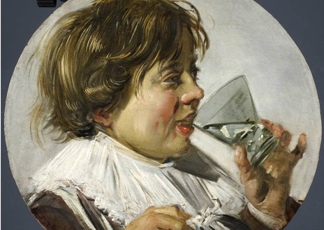 Imagen secundaria 1 - Arriba, 'El pescador', ca. 1638. Detalle. Sobre estas líneas, a la izquierda, 'Niño sonriendo con una copa de vino', ca. 1630. A la derecha, 'Niño sonriendo con una flauta', ca. 1630