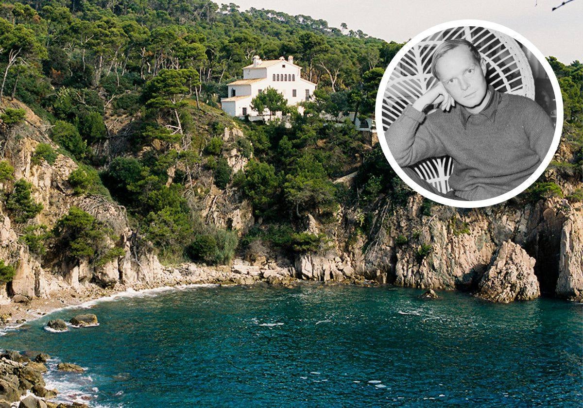 Panorámica de la cala Sanià, con la casa de 'veraneo' de Truman Capote en lo alto