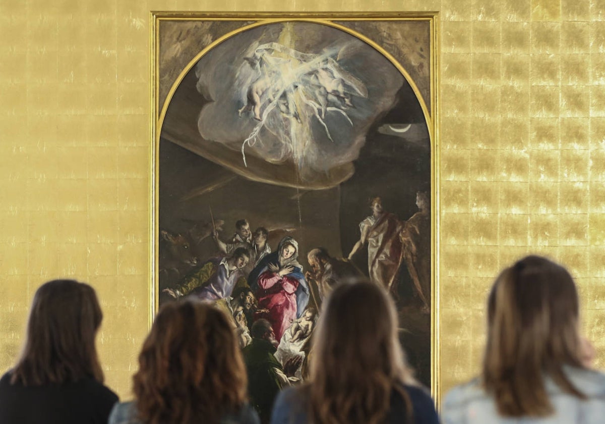 Vista de la sala de El Greco con 'La adoración de los pastores', de El Greco