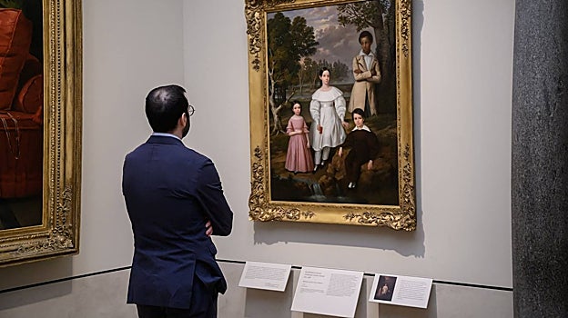 La obra se presenta en el MET con su historia y una fotografía del cuadro sin Bélizaire