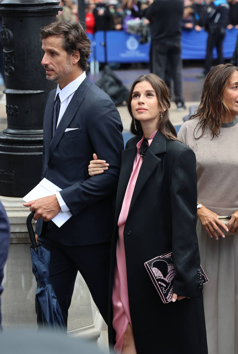 Feliciano López y Sandra Gago, a su entrada al acto