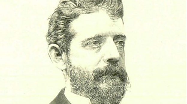 Grabado de Rico a partir de un retrato fotográfico de Eduardo de Adaro, realizado por Edgardo Debas