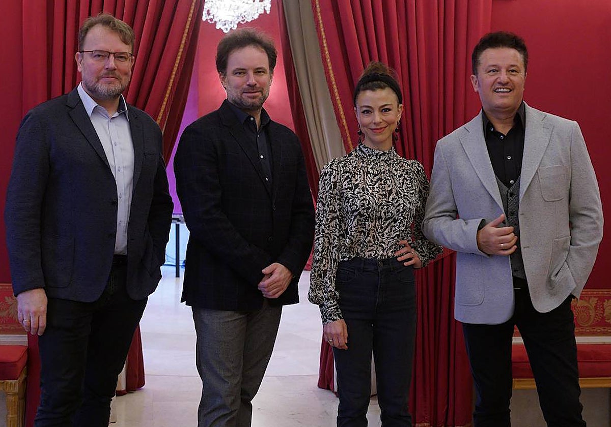 Tomasz Konieczny, Łukasz Borowicz, Corinne Winters y Piotr Beczala, en el Teatro Real