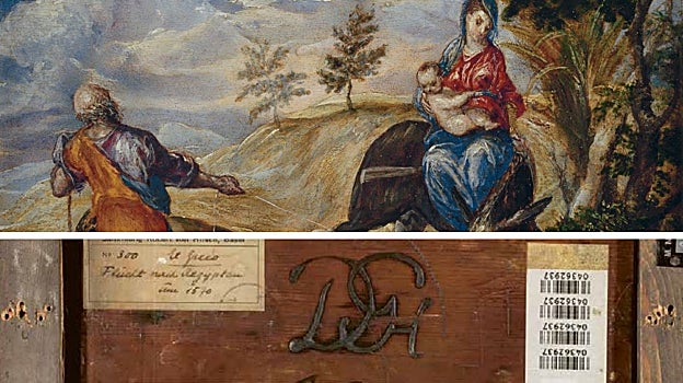 'La huida a Egipto', del Greco (anverso y reverso)