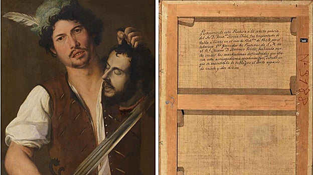 'Verdugo con la cabeza de San Juan Bautista', de Orazio Gentileschi (anverso y reverso)