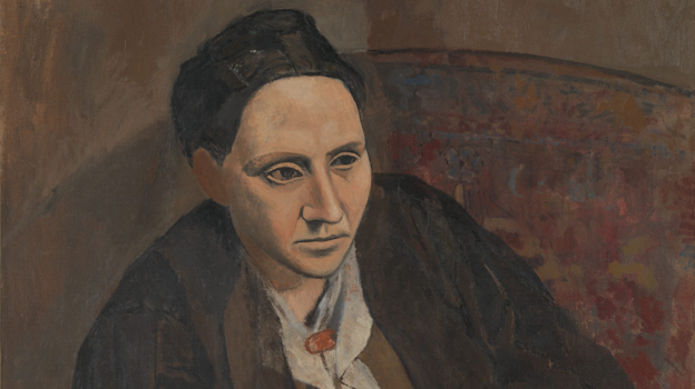 Detalle de la cabeza de Gertrude Stein, en el retrato que le hizo Picasso. Metropolitan Museum, Nueva York