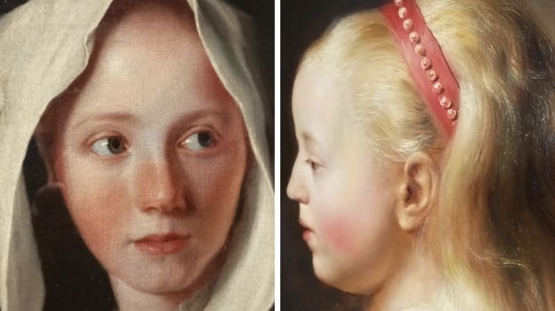 A la izquierda, 'Cabeza de joven', de Michael Sweerts. A la derecha, 'Cabeza de joven de perfil', de Jan Lievens