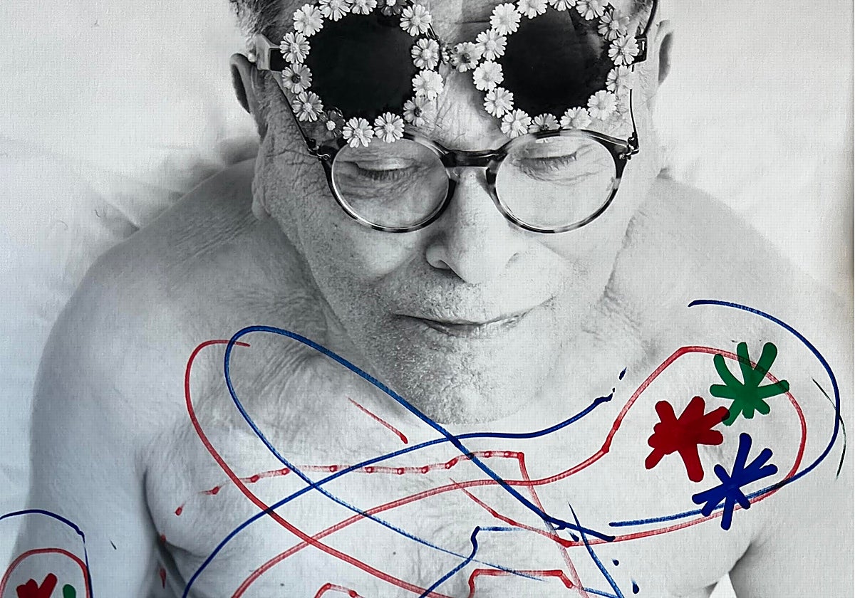 Foto de Juan Barte y dibujo de Fernando Arrabal