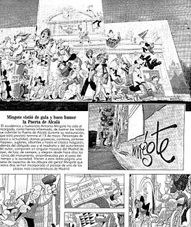 Imagen secundaria 2 - Distintas imágenes o viñetas de Mingote vinculadas a la Puerta de Alcalá