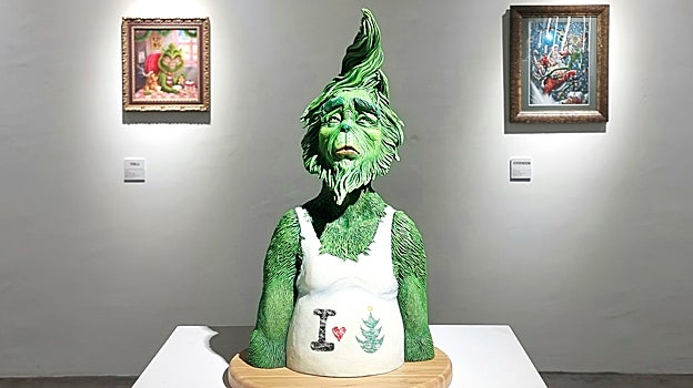 'El Grinch cansado de su papel', de Jesús Montoya, y obras de Perrilla, en la colectiva de EstArtSpace