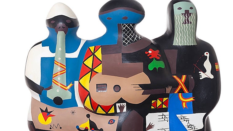 'Los tres músicos', pintura sobre cartón piedra de 1971