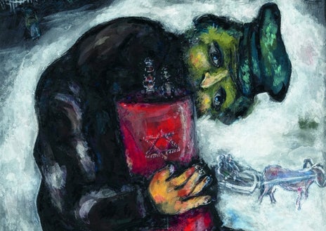 Imagen secundaria 1 - Arriba, 'Soledad',Museo de Arte de Tel Aviv. Donación del artista. Sobre estas líneas, a la izquierda, 'Campesino ruso / El hombre con la Torá en la nieve'. Detalle. Coleción Sisters «L». A la derecha, 'Rabino de blanco y negro / Judío rezando'. Art Institute, Chicago