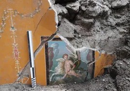 Aparece en Pompeya un fresco extraordinario: el mito de Frixo y Hele, prófugos en el mar