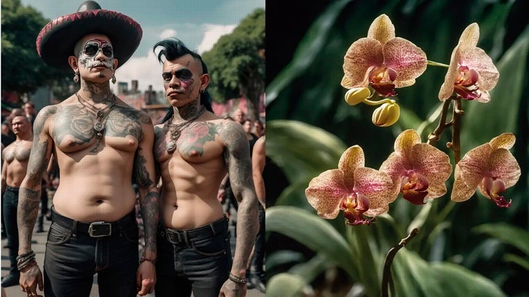 Obra de Joan Fontcuberta de la serie 'Orquídeas y macarras', expuesta en el estand de T20 en ARCO