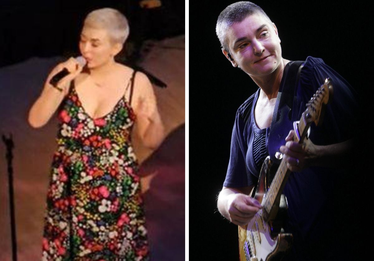 A la izquierda, Roisin Waters durante su actuación; a la derecha, Sinéad O'Connor en 2009