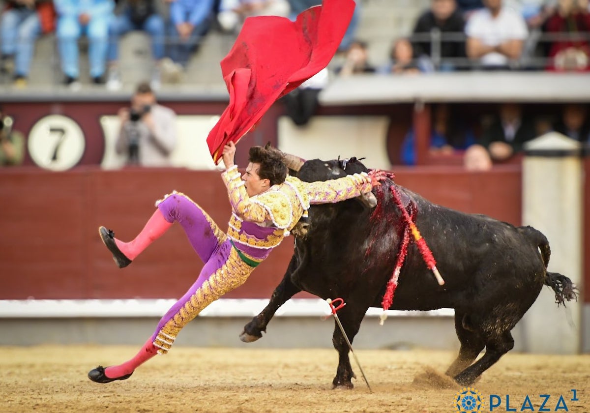 Tristán Barroso, cogido por el sexto novillo de Toros de Brazuelas