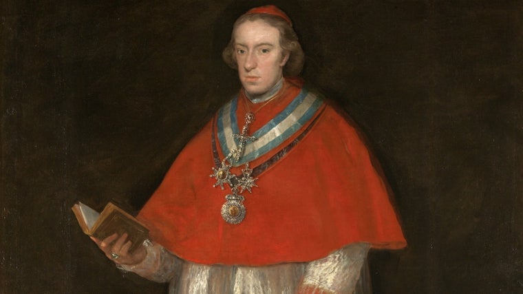 'El cardenal don Luis María de Borbón y Vallabriga', de Goya. Detalle