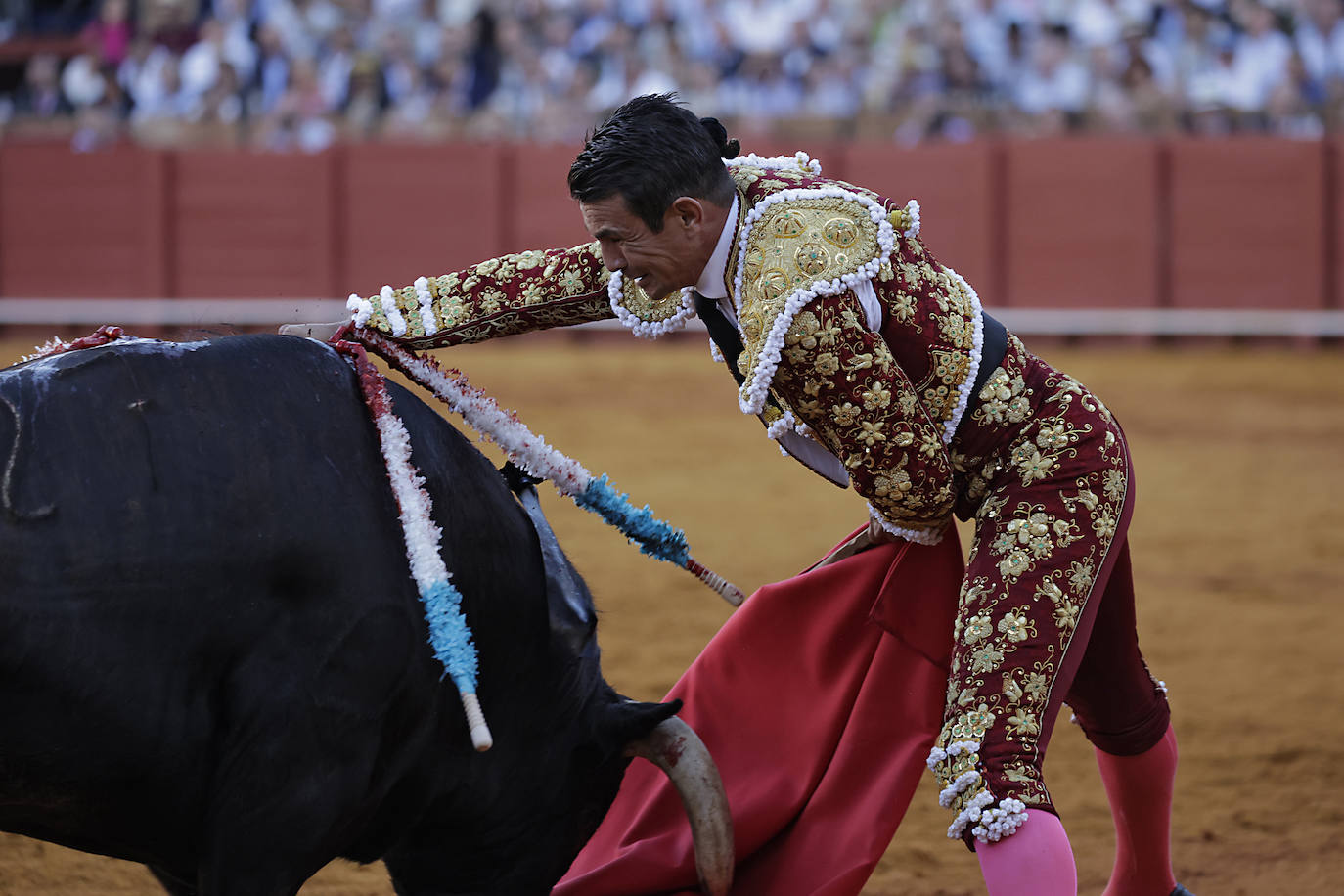 José María Manzanares, en la corrida del 11 de abril en la Maestranza de Sevilla