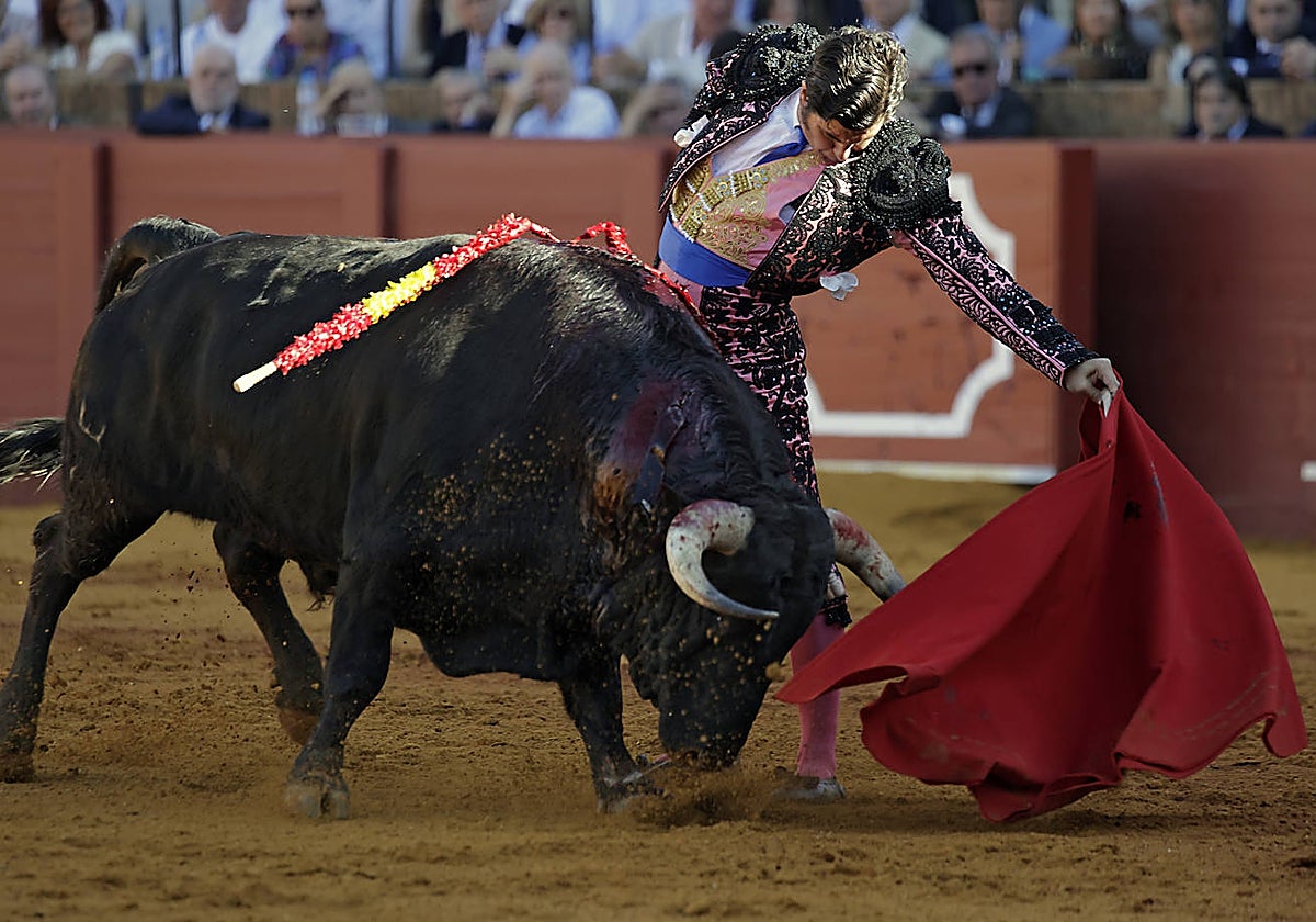 Morante de la Puebla, en la corrida del 11 de abril en la Maestranza de Sevilla