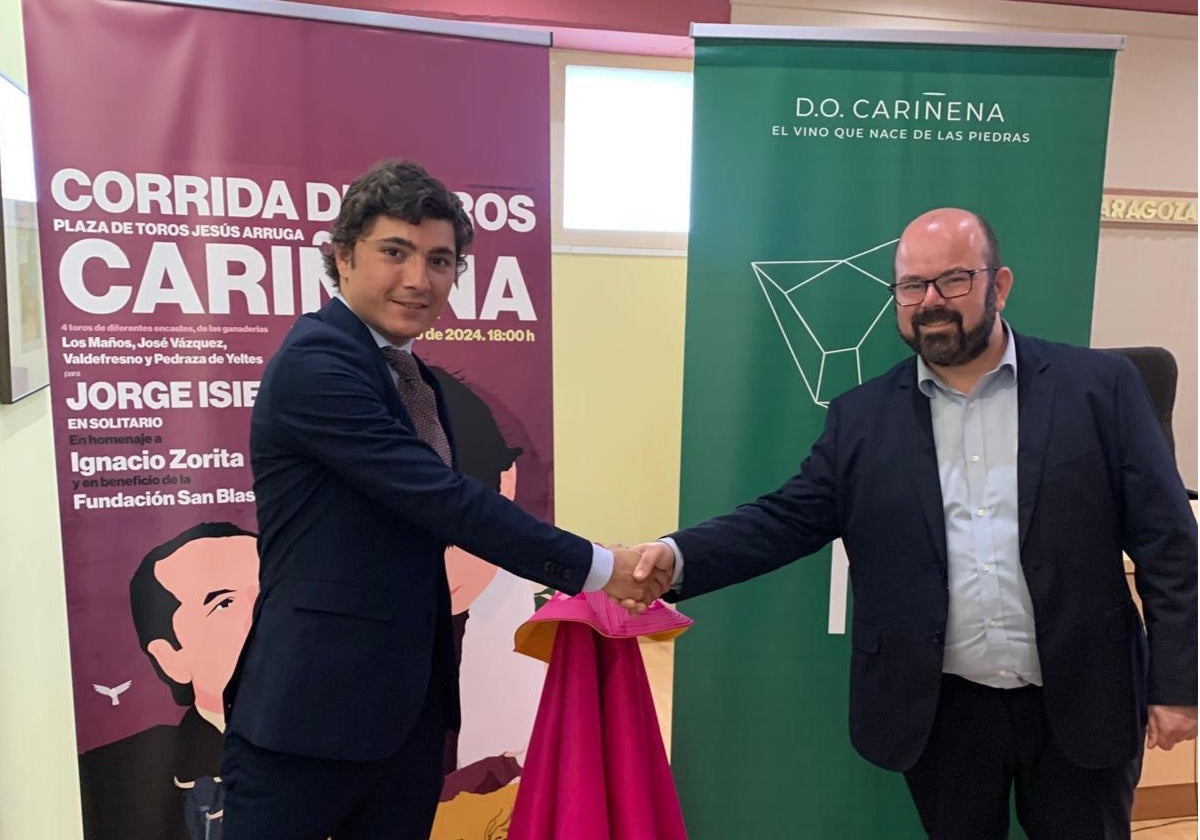Isiegas con Sergio Ortiz, alcalde de Cariñena