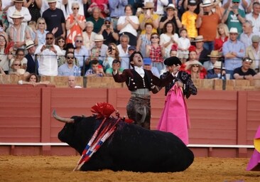 Diego Ventura tras dar muerte al segundo toro de su lote