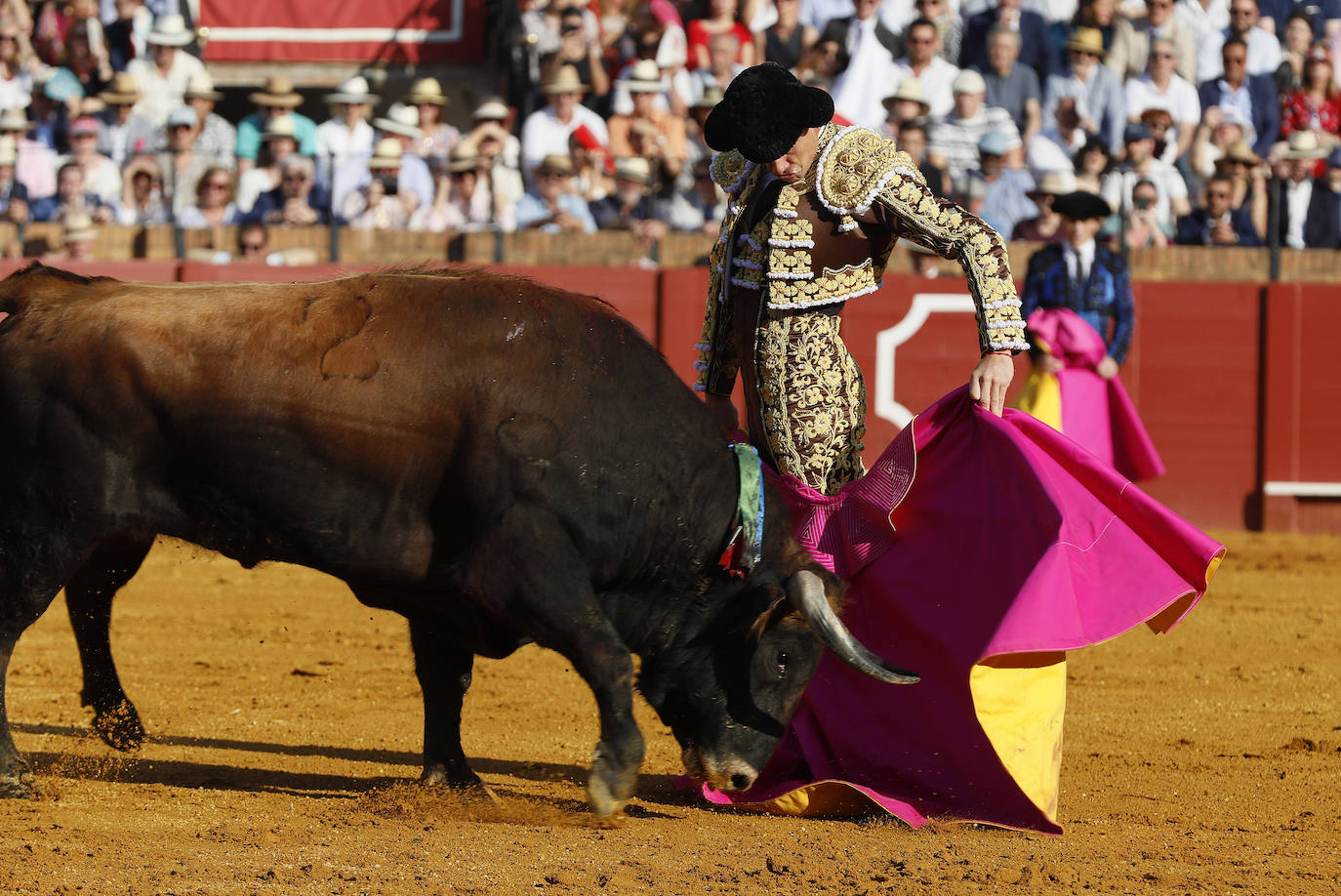 Daniel Luque, en la corrida del 15 de abril en la Maestranza de Sevilla