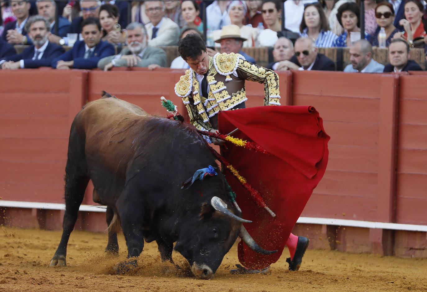 Daniel Luque, en la corrida del 15 de abril en la Maestranza de Sevilla