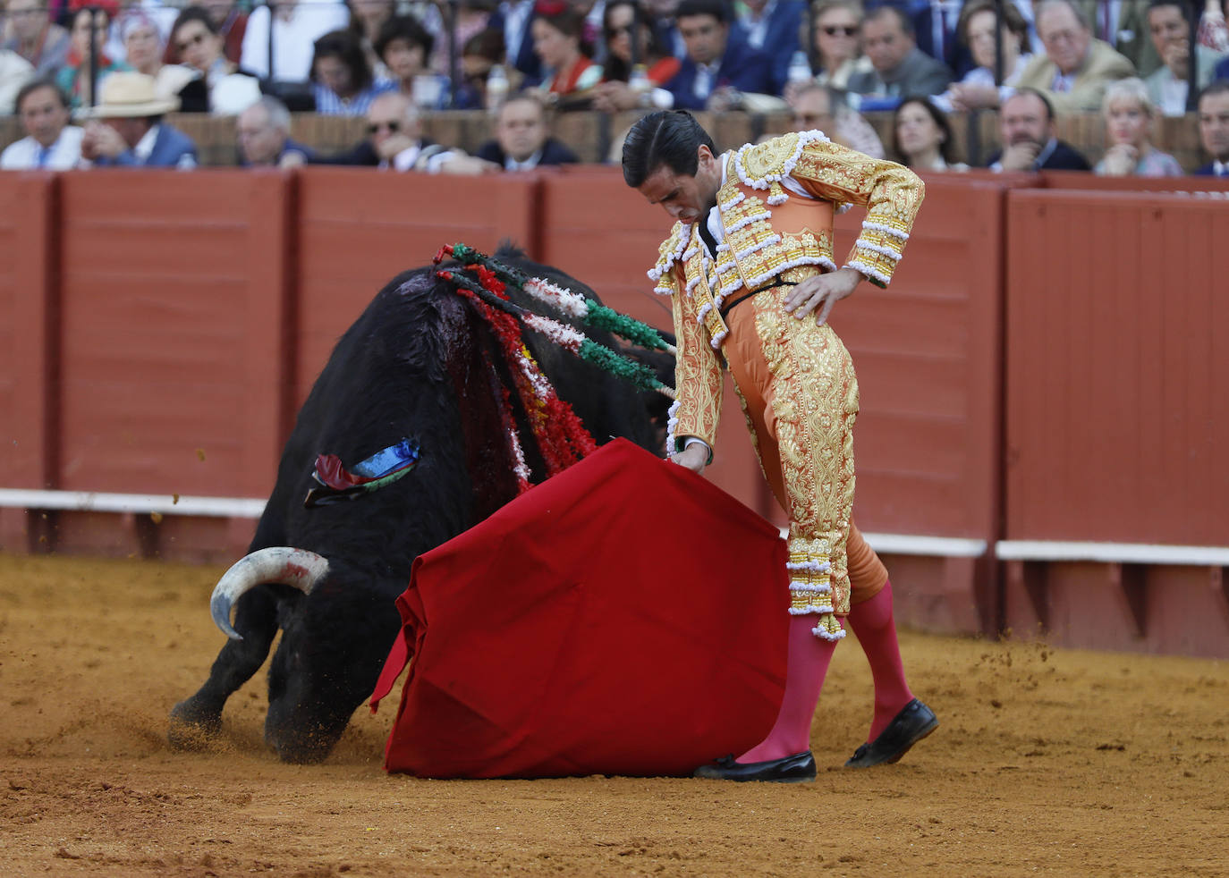Juan Ortega, en la corrida del 15 de abril en la Maestranza de Sevilla
