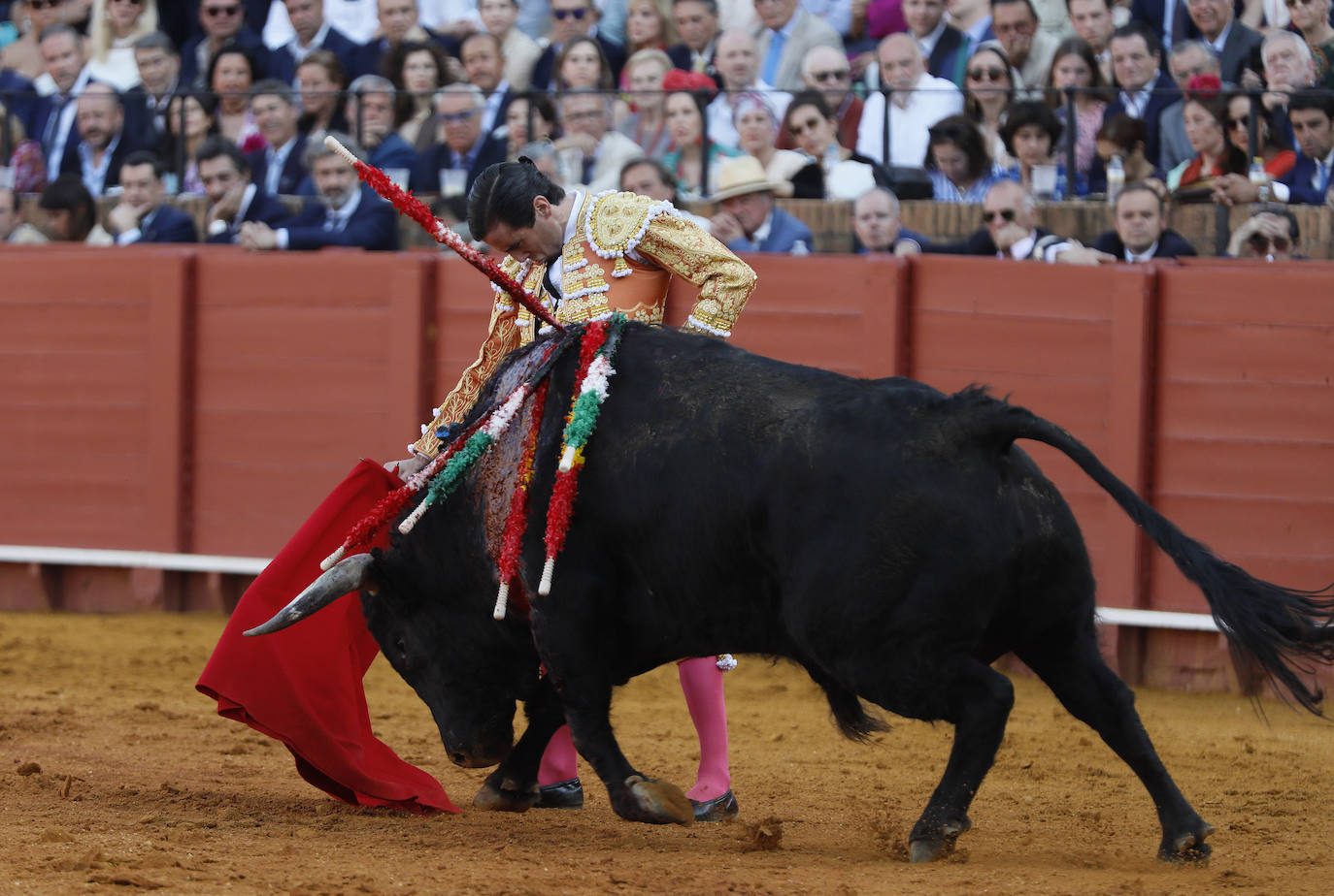 Juan Ortega, en la corrida del 15 de abril en la Maestranza de Sevilla