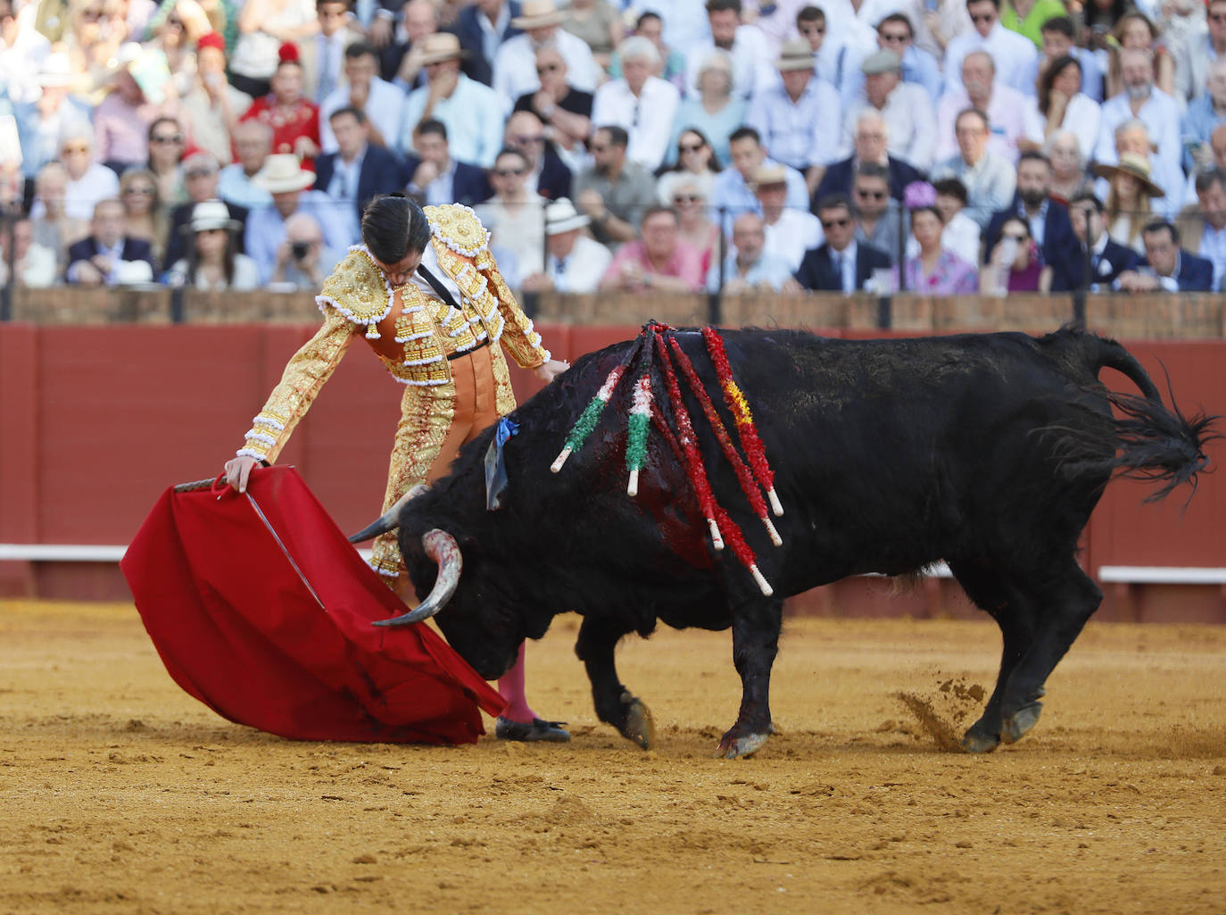 Juan Ortega, en la corrida del 15 de abril en la Maestranza de Sevilla